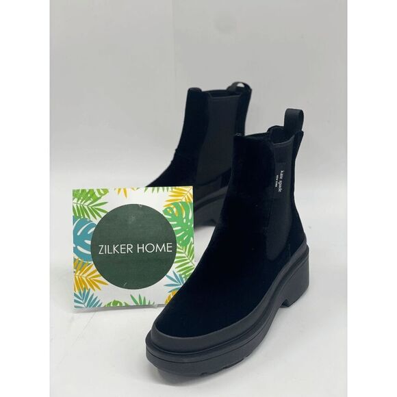 Kate Spade New York Women's Winnie Pull-On Lug-Sole Booties - Black 6.5 - Picture 1 of 7